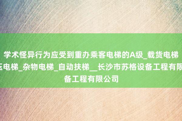 学术怪异行为应受到重办乘客电梯的A级_载货电梯_液压电梯_杂物电梯_自动扶梯__长沙市苏格设备工程有限公司